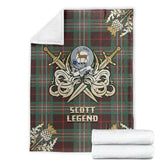 Scott Brown Ancient Tartan Gold Courage Symbol Blanket